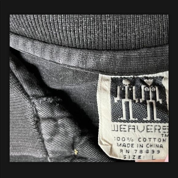 Weavers Long Sleeve Polo Black Size L Large Faded Vintage Vtg - Picture 2 of 6